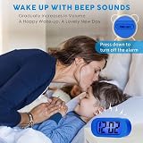 Plumeet Digital Alarm Clock Travel Clock Snooze Nightlight Battery Powered Blue view 4