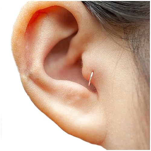 Tragus Earring 22g, Thin Tragus Jewelry, Tragus Piercing Gold