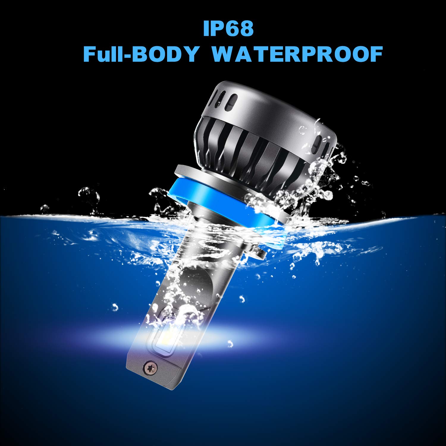 H11 LED Headlight Bulb, Craftersmark Super Bright H11/H8/H9 Headlight Bulbs with Cooling Fan, Waterproof LED Headlight 12,000lm 6000K 60W Cool White