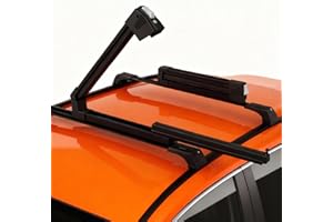 Erkul Ski Rack for Car Roof with Sliding Extension - 35" Universal Ski & Snowboard Rack with Lock | Holds 6 Pairs of Skis or 4 Snowboards - Fits All Types of Cross Bars-Black