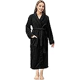 NY Threads Premium Women's Robe Plush Soft Long Bathrobe Warm Fleece Shawl Collar Spa Robe