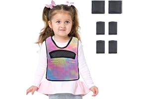 OBOIST Compression Vest for Kids (Small, Ages 2 to 4) Weighted Vest for Kids Including 6 Removable Weights Rainbow