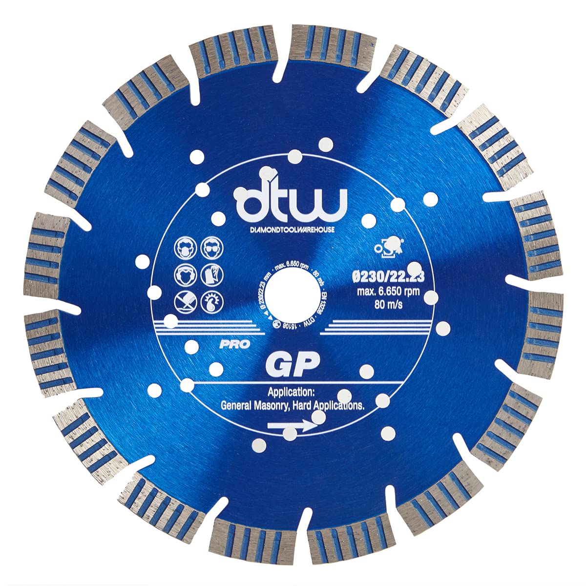 DTW Pro GP Diamond Blade - General Purpose Diamond Blade For Concrete, Brick, Block, Other General Masonry & More