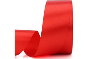 Nsilu 25 Yards 1-1/2 inches Wide Satin Ribbon Suitable for Wedding, Party and Gift Box Packaging Ribbon (Red, 1-1/2")