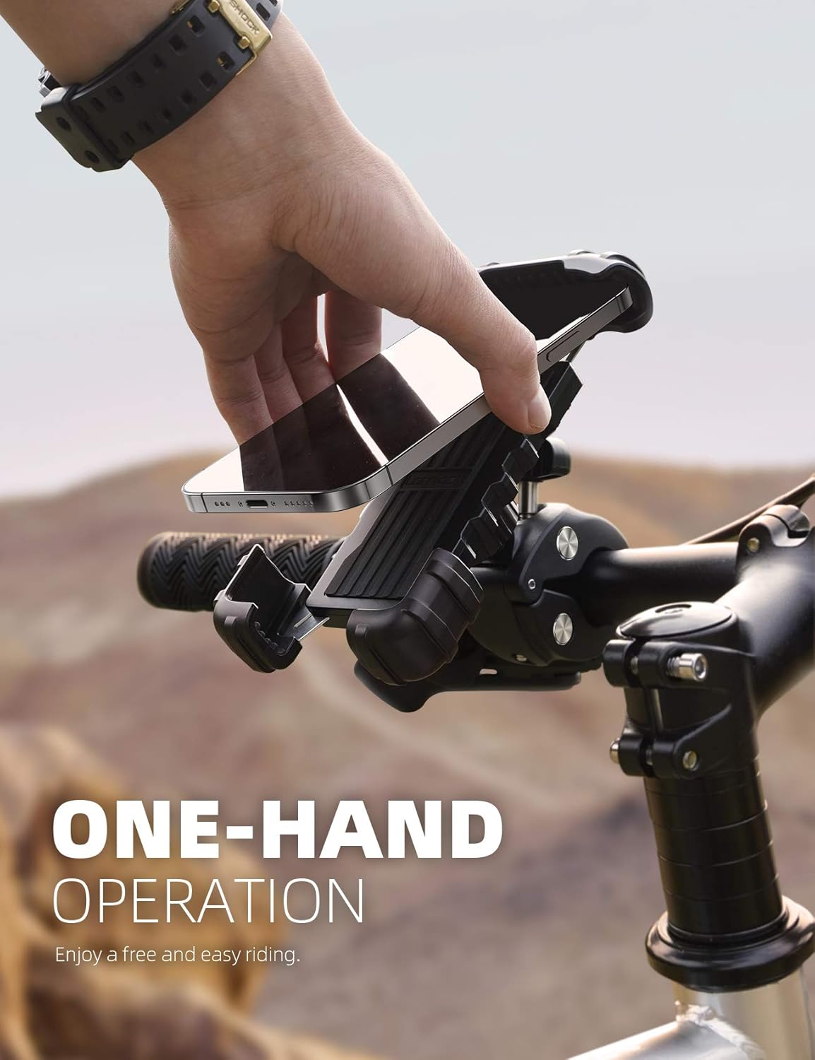 Lamicall Bike Phone Holder Mount - Motorcycle Handlebar Phone Clamp, Scooter Phone Clip for iPhone 12 Pro Max, Galaxy S9 and 4.7"- 6.8" Cellphone: Automotive