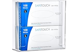 Amazing Abby Acrylic Glove Box Holder, Wall-Mounted Glove Dispenser, Floating Glove Box Organizer, Medium Size (for 2 Boxes), 10.5" W x 10.0" H x 3.5" D (Mounting Hardware Included)