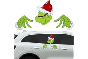 CZLOTYH Christmas Car Decorations, 9.7"Waterproof Christmas Car Decals PVC Windshield Peeker Stickers for Holiday Xmas Car Accessories (Style 2)
