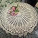 USTIDE 31.5inch White Round Handmade Crochet Sunflower Tablecloth Cotton Lace Table Doilies