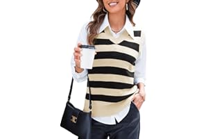 EVALESS Sweater Vest Women V Neck Knit Sleeveless Tunic Tank Tops Casual Pullover Sweater Fall Trendy 2025 Outfits