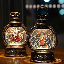 Christmas Snow Globe Lantern Water Glittering