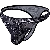 Summer Code Men's Thong G-String Underwear Micro Mesh Bulge Pouch Thong Panties Soft Stretch Bikini T-Back Underwear