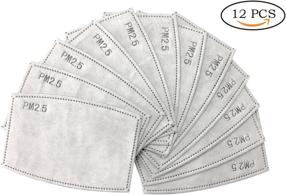 Mask Can Be Washed Reusable - N95 Respirator Cotton Mask 5 Layer Activated Carbon Filter Insert Dust Mask Anti Pollution Mask Mouth Mask for Men Women (Filter-12pcs)
