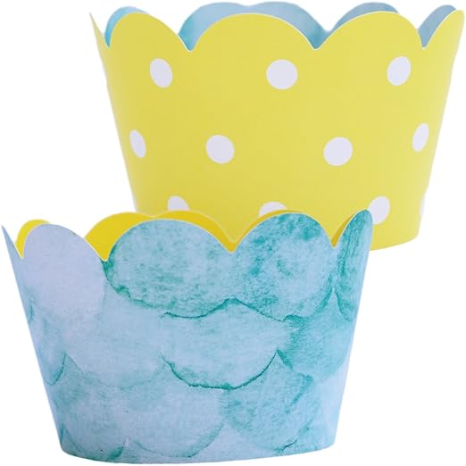 Amazon Com Baby Shower Shark Party Supplies 36 Cupcake Wrappers