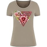 Guess Womens Eco Short Sleeve Triangle Beads Tee
