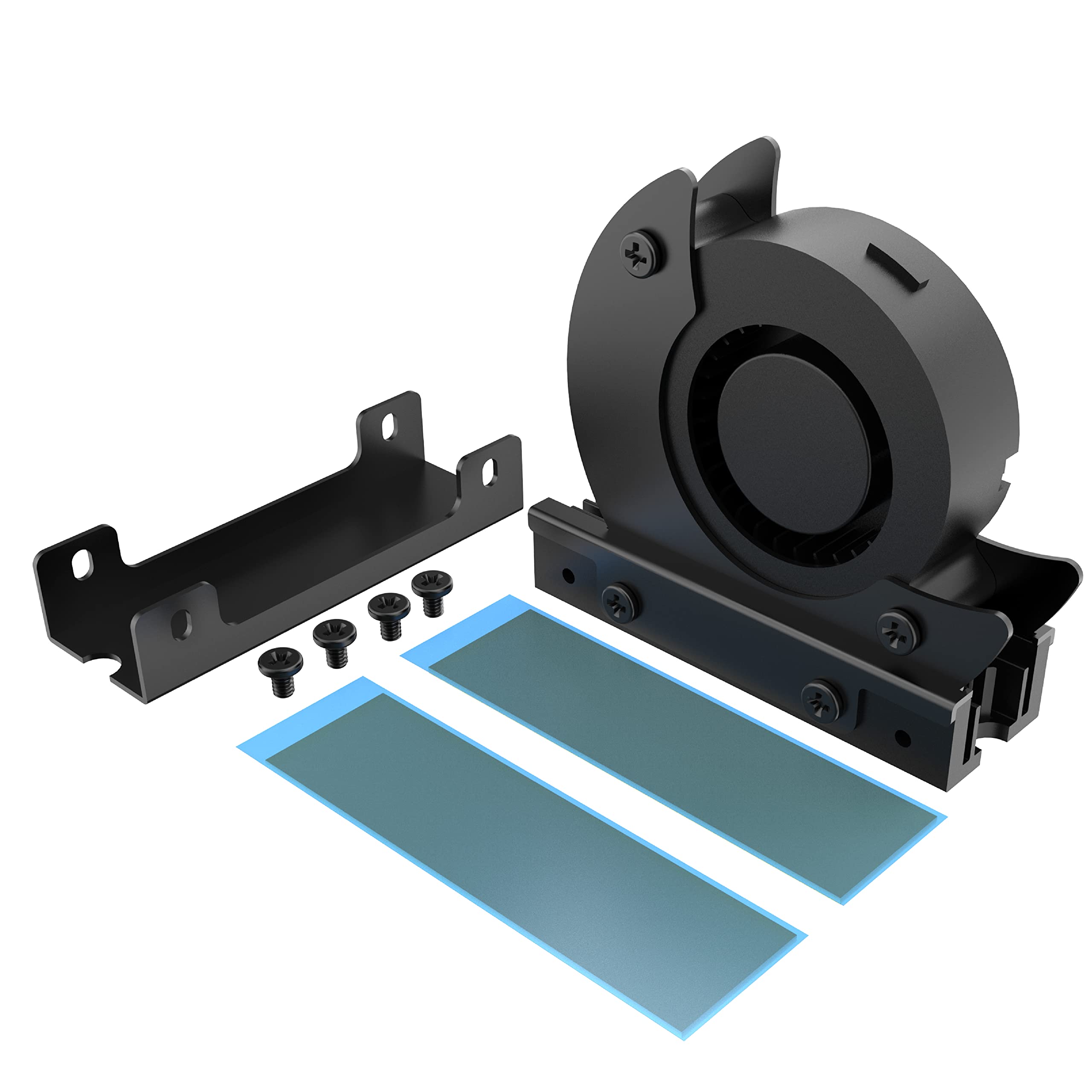 Akasa Gecko Cooler, M.2 NVMe PCIe & SATA Drives Cooler, Built-in Cooling Fan, Aluminum Heatsink for 80mm 2280 M.2 SSD, Includes Double Silicone Thermal Pad, A-M2HS03-BK