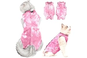 ODSSDAPU Cat Recovery Suit After Surgery, Cat Recovery Wear for Abdominal Wounds Cat Onesie Cone E-Collar Alternative,Pink M