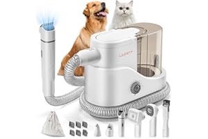 uwant Dog Grooming Vacuum, Cat Grooming Kit, Pets 13KPa Suction Grooming Kit for Home, 6 in 1 Low Noise Pet Hair Removal Tool, White and Silver