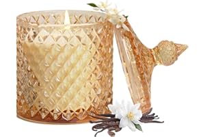 Creamy Vanilla Scented Candles,Gifts for Women Men, Large Jar Candle for Home Scented, Aromatherapy Candle, Organic Soy Wax S