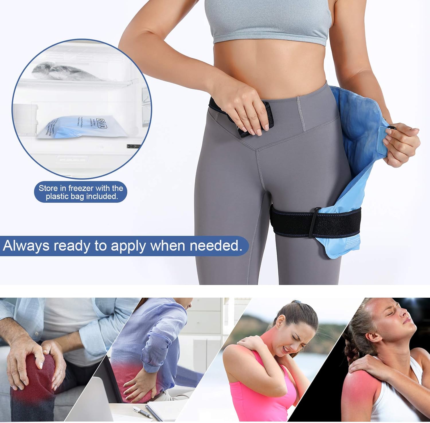 REVIX Gel Cold Pack- 12x15" Reusable Ice Pack Wrap for Injuries, Back, Hip, Shoulder, Leg, Knee and shin, Cold Compress for Swelling, Bruises, Surgery by Freeze Gel and Soft Plush Cover: Health & Personal Care