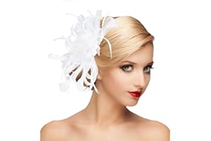 dressfan Fascinator Hat Headpiece Womens 20s Vintage Wedding Hair Accessories for Derby/Wedding/Cocktail/Tea Party