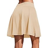 COOrun 18" Skorts for Women High Waist Golf Skirt Pleated Athletic Tennis Skorts with 4 Pockets Shorts Casual Modest Skirts