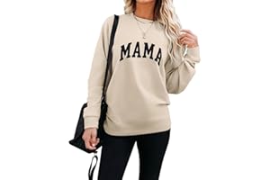 LACOZY Women Long Sleeve Crewneck Mama Graphic Sweatshirt Casual Loose Pullover Sweater Tops Spring Outfits 2026