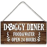 MIGUMUTU Country Style Wall Decor Funny Puppy Food Wooden Sign Rustic Hanging Wall Plaque Home Decor Dog Lovers Present