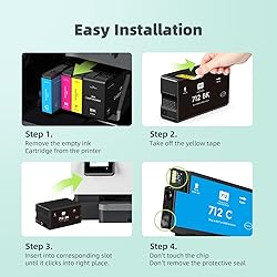 712 712XL Ink Cartridges Remanufactured High Yield
