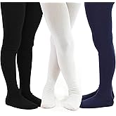 TeeHee Socks Little Girls Toddlers Fashion Casual Cotton Tights 3 Pairs Stripes Dots Flowers Hearts Animals School Dance