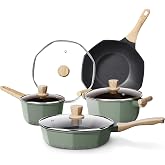 RealCool Pots and Pans Set Non Stick, 8 Pieces Induction Cookware, Octagon Nonstick Kitchen Cookware Sets with Frying Pans/Casserole/Saucepan(PFOS, PFOA Free)