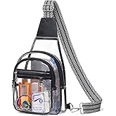 QOECI Clear Bag for Stadium Events, Clear Crossbody Bag For Women Men, Transparent Purses, See Through Large Sling Backpack
