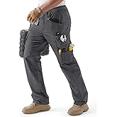 IGOLUMON Men's Stretch Tactical Pants,Ripstop Cargo Pants with 11 Pockets, Lightweight Outdoor EDC Work Hiking Pants