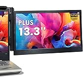 Teamgee P1 Plus Laptop Screen Extender 13.3” FHD 1080P IPS Display，Dual USB & HDMI Portable Monitor, Plug-and-Play Compatible with Mac/Windows/Android, Fits 13-17" Laptops