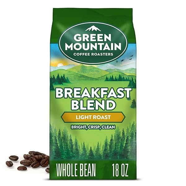GREEN MOUNTAIN COFFEE ROASTERS BREAKFAST BLEND, WHOLE BEAN COFFEE, BAGGED 18 OZ