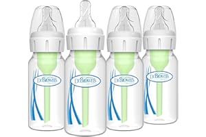 Dr. Brown's Natural Flow Anti-Colic Options+ Narrow Baby Bottle, 4 Ounce/120 ml 4 pack