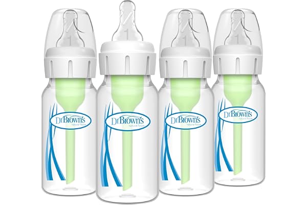 Dr. Brown's Natural Flow Anti-Colic Options+ Narrow Baby Bottle, 4 Ounce/120 ml 4 pack