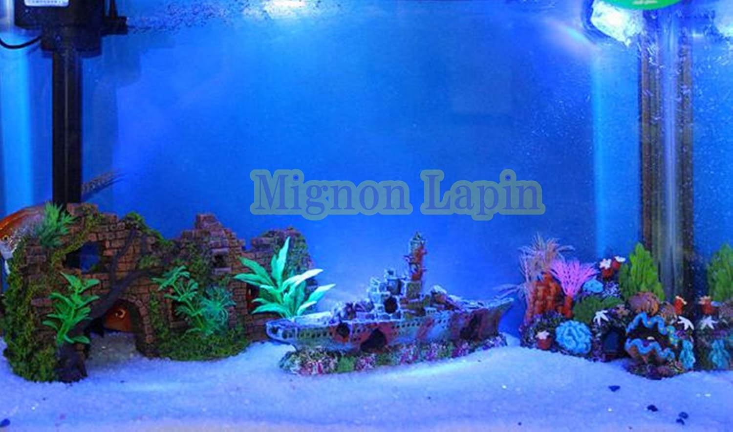 Amazon Mignon Lapin 水槽 華やか アクアリウム オーナメント オブジェ 装飾 海底 鑑賞 熱帯魚 金 魚 住家 隠れ家 演出 戦艦 Mignon Lapin オーナメント 通販