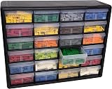 Akro-Mils 10124 24-Drawer Plastic Storage Cabinet Black 50.8 W x 16 D x 40.6 H view 9