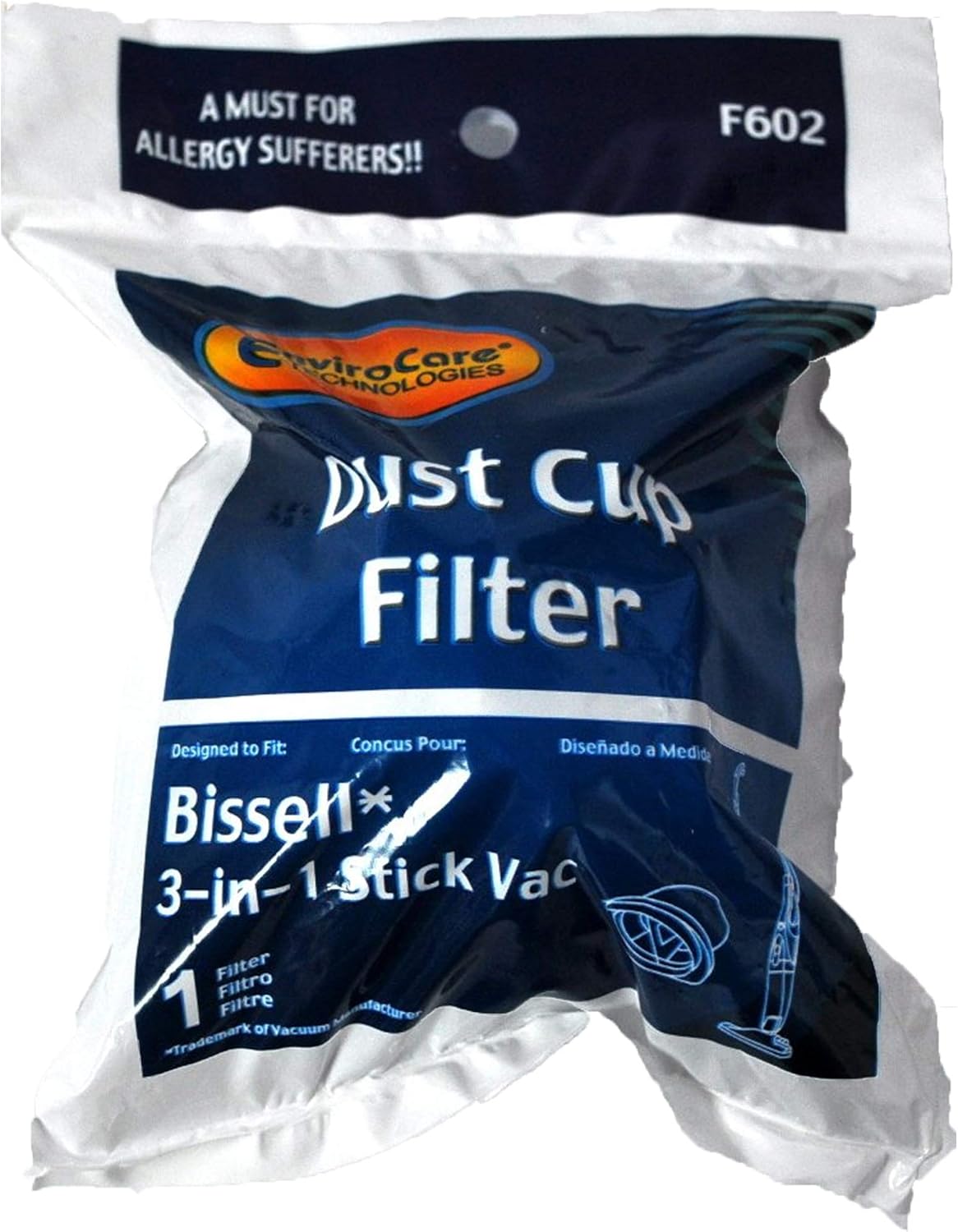 EnviroCare Compatible for Generic F602 Bissell 3 in 1 Stick Vac Dust Cup Filter