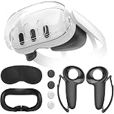 Protective Case for Meta Quest 3 with Controller &amp; Lens Protection | TanReginal Impact &amp; Scratch-Proof Accessories - 1 Headset Cover, 2 Controller Grips, 4 Joystick Caps &amp; More