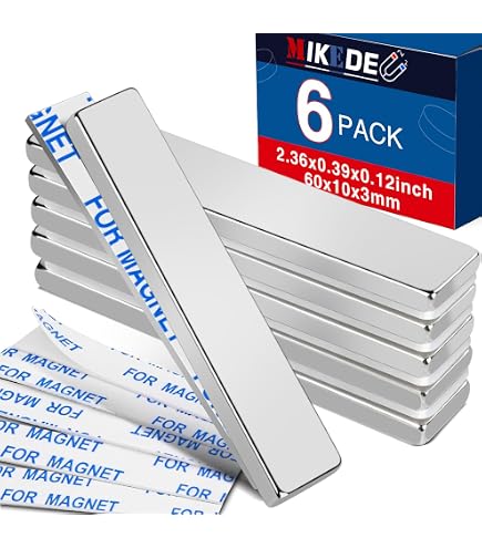 Magnet Fasteners, 8-Pack - 3" Long Rectangular Ceramic Magnets, Holds 22 Lbs, Nickel Plated - View #2