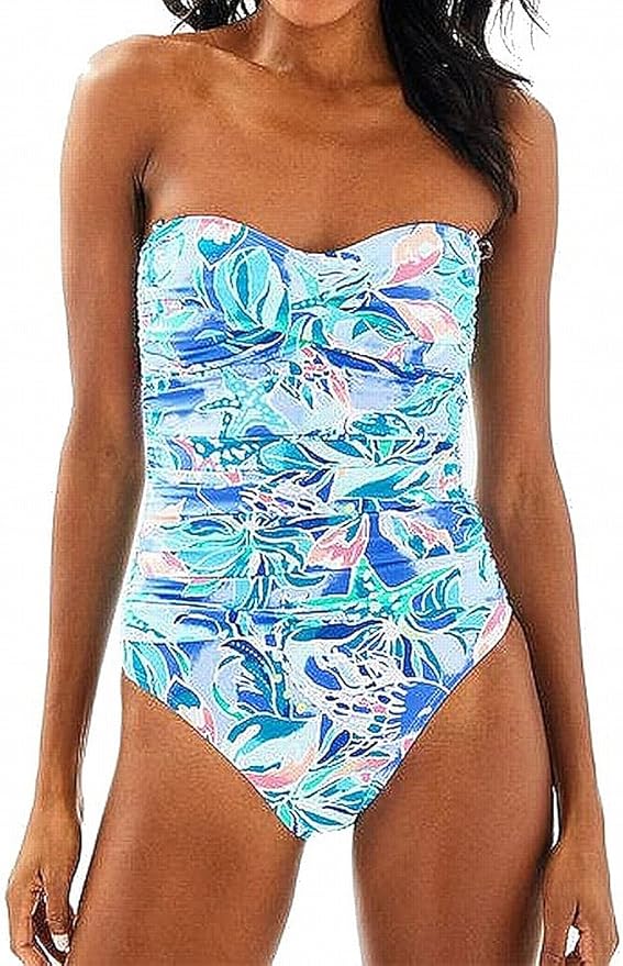 Lilly Pulitzer Flamenco OnePiece Swimsuit Blue Celestial Seas 0 Amazon.ca Clothing