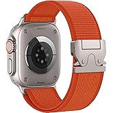 Elastic Sport Band for Apple Watch Ultra 3/2/1 Bands 49mm 46mm 45mm 44mm 42mm 41mm 40mm 38mm Men Women, Adjustable Parachute Buckle Nylon Fabric Wristband for iWatch Series 11 10 SE 9 8 7 6 5 4 3