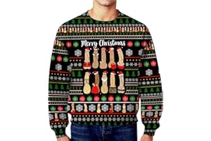 Funny Christmas Sweater Mens Autumn Winter Christmas Dirty Secret Casual Loose Round Neck Hoodless Sweater
