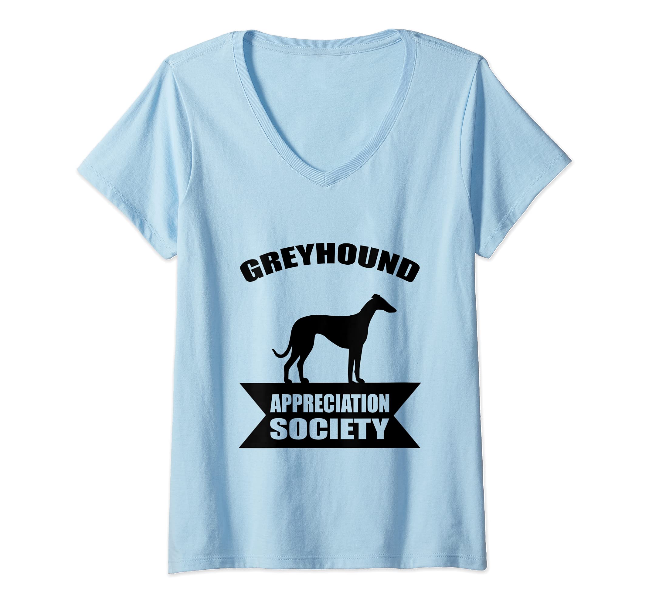 Womens Greyhound Dog V-Neck T-Shirt