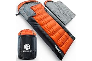 VENTURE 4TH Backpacking Sleeping Bag – XXL, Double and Single Sizes - Lightweight Warm & Cold Weather Sleeping Bags for Adults, Kids & Couples – Ideal for Hiking, Camping & Outdoor Adventures
