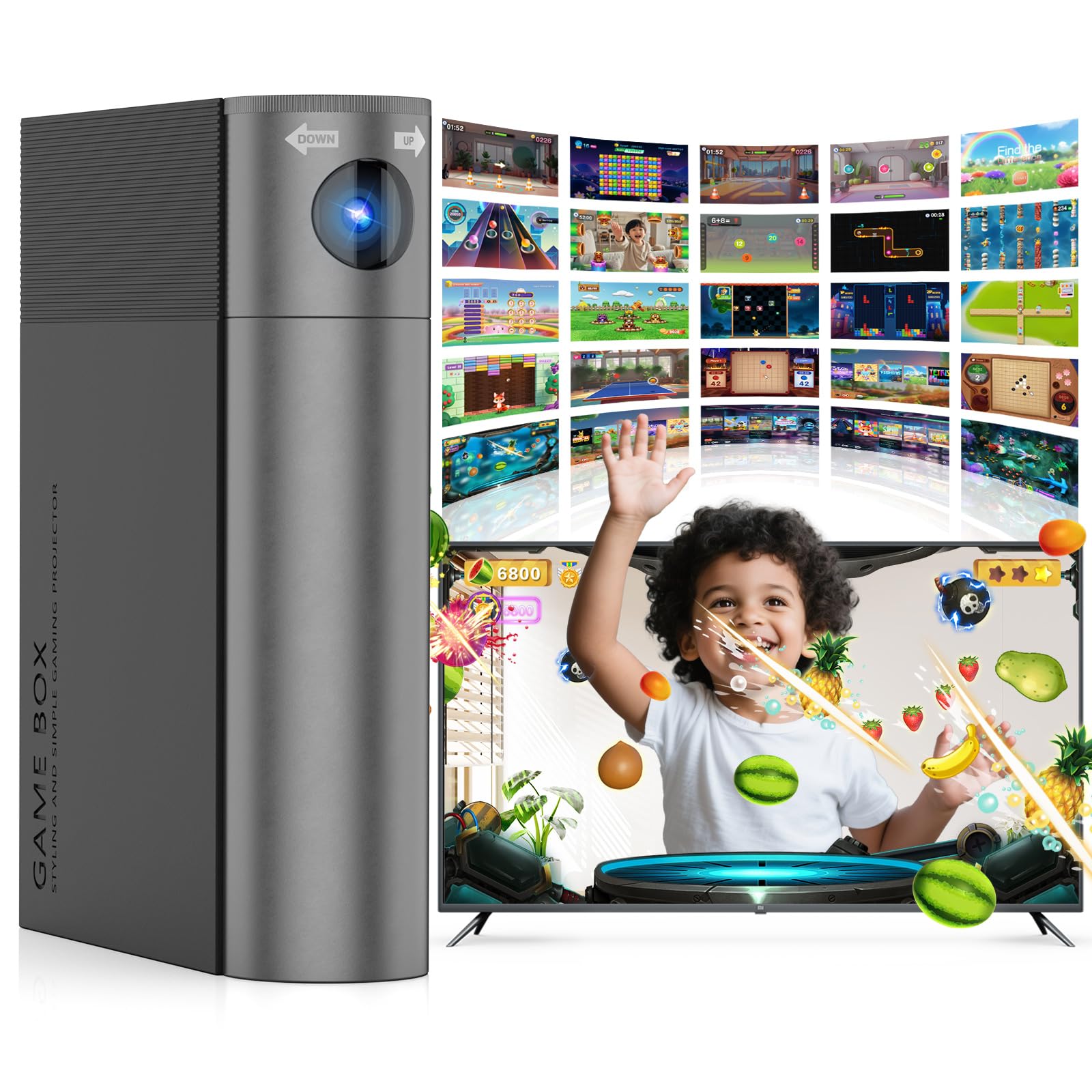 MIAROZ AR Motion Game Console for Kids: Plug and Play TV Video Game System for Indoor Physical Play Interactive Family Fun Game Nights Parties Playtime - Great Gift for Boys Girls 4+ (Grey)