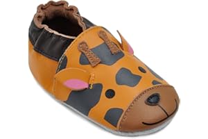 Momo Baby Unisex Soft Sole Leather Shoes Boys & Girls First Walker Toddler Crib Booties Slippers