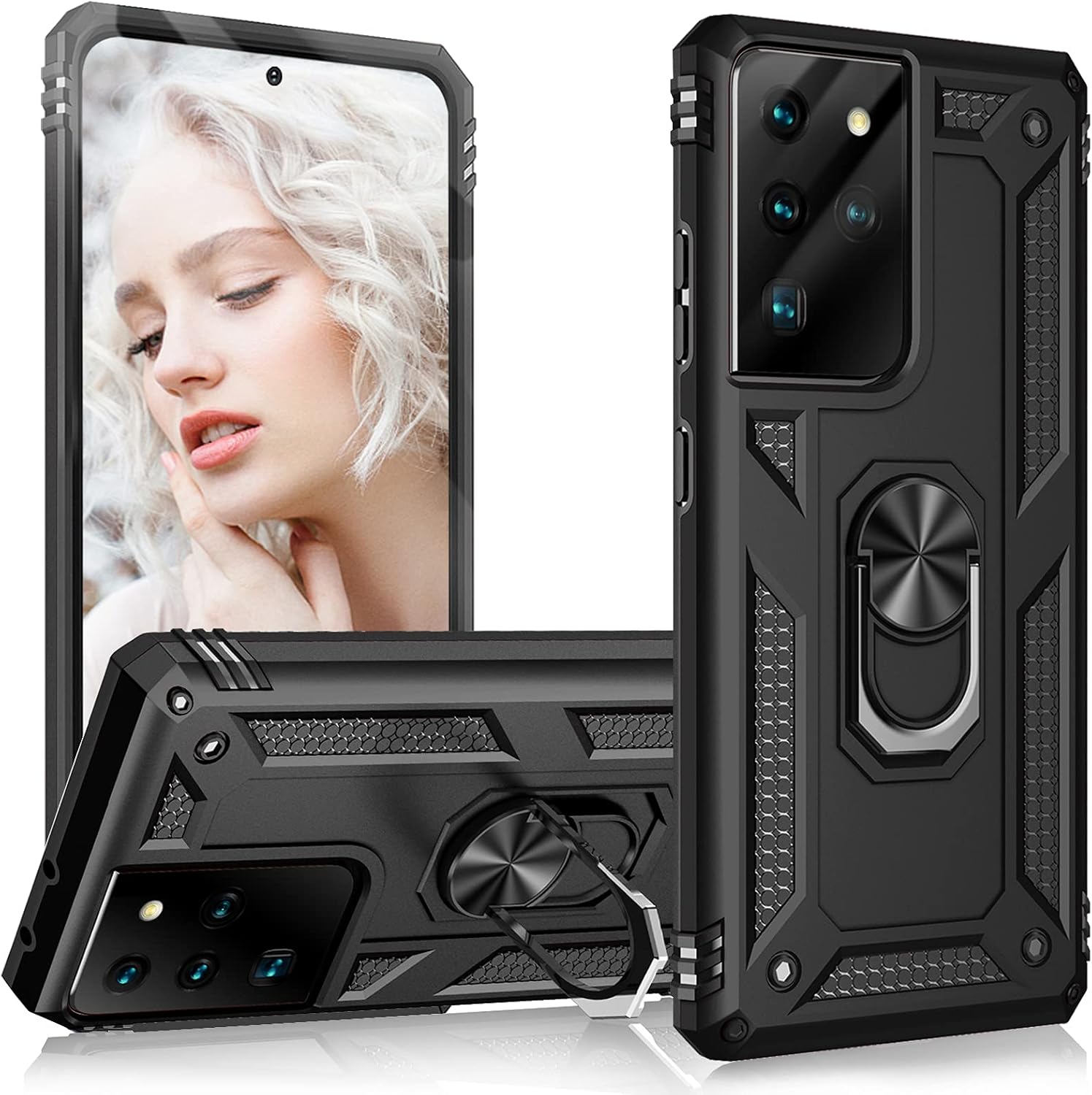 Amazon Com For Samsung Galaxy S21 Ultra Case Shockproof Full Body Heavy Duty Magnet Kickstand Phone Cases Military Rugged Case Cover Compatible With Samsung S21 Ultra 5g Protective Case With Stand