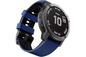 OVERSTEP Compatible with Garmin Fenix 5 Watch Band/Fenix 7 Band, 22mm Soft Silicone Replacement Strap for Fnix 5 Plus/Fenix 6/Fenix 6 Pro/Fenix 7 Pro/Approach S60/S62 Smart Watch